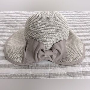 Lauren Conrad Straw Split Back Bow Beach Hat